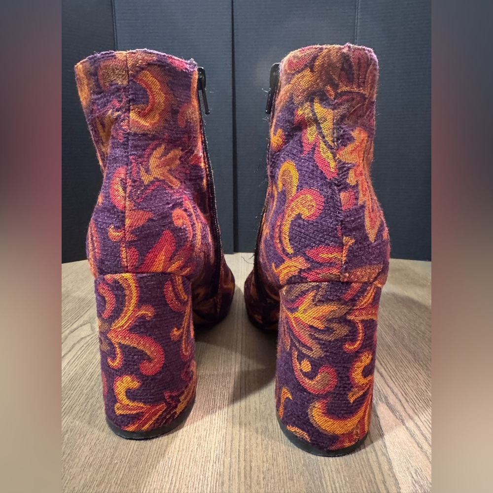Linea Azzurra: Made in Italy: Floral Baroque Patterned Ankle Boots women size 37 - Picture 5 of 12